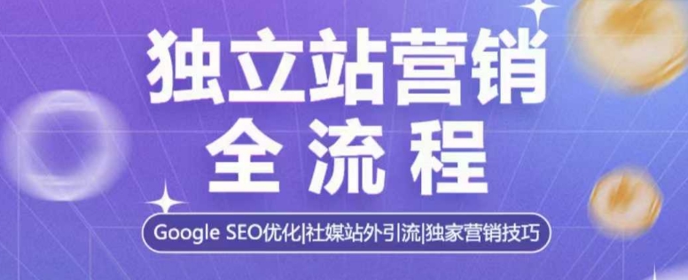 独立站营销全流程，Google SEO优化，社媒站外引流，独家营销技巧-21资源库