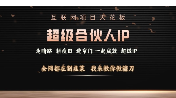 互联网项目天花板，超级合伙人IP，全网都在割韭菜，我来教你做镰刀【仅揭秘】-21资源库