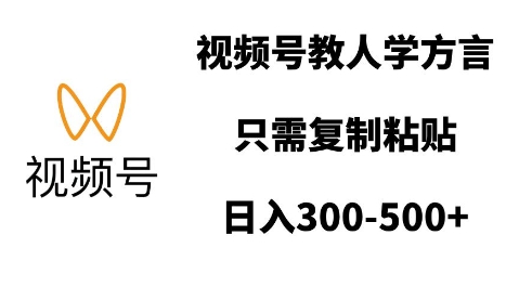视频号教人学方言，只需复制粘贴，日入多张-21资源库
