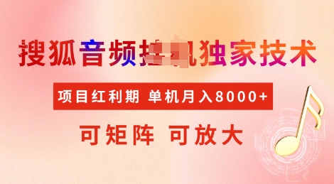 全网首发搜狐音频挂JI独家技术，项目红利期，可矩阵可放大，稳定月入8k【揭秘】-21资源库