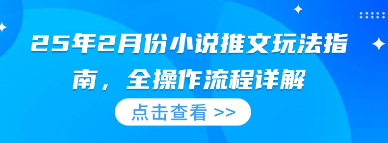 25年2月份小说推文玩法指南，全操作流程详解-21资源库
