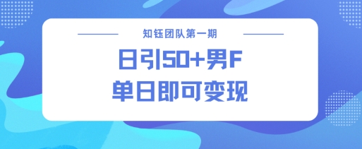 男粉引流新方法不违规，当日即可变现-21资源库