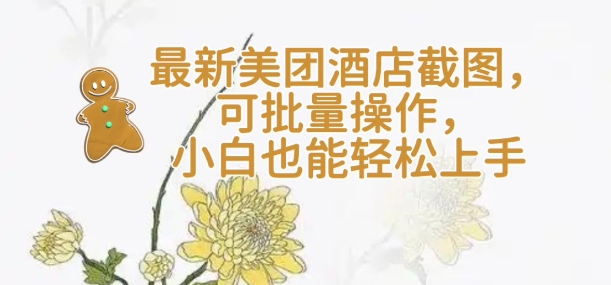 【轻云】最新美团酒店截图，可批量操作，小白也能轻松上手-21资源库