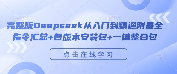 完整版Deepseek从入门到精通附最全指令汇总+各版本安装包+一键整合包-21资源库