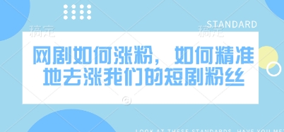 网剧如何涨粉，如何精准地去涨我们的短剧粉丝-21资源库