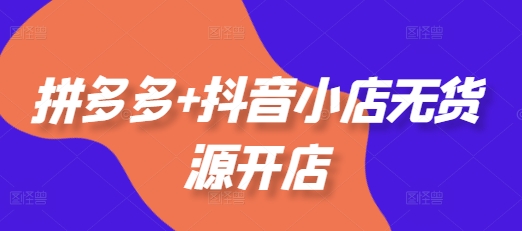 拼多多+抖音小店无货源开店，包括：选品、运营、基础、付费推广、爆款案例等(更新25年3月)-21资源库