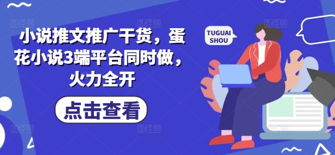 小说推文推广干货，蛋花小说3端平台同时做，火力全开-21资源库