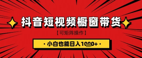 抖音短视频食品橱窗带货，小白轻松上手日入1k+【揭秘】-21资源库
