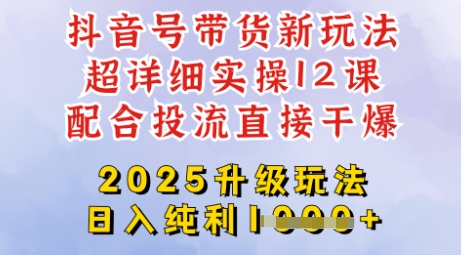 2025全新升级抖音带货玩法，一天纯利四位数，从剪辑到选品再到发布投流，超详细玩法揭秘-21资源库