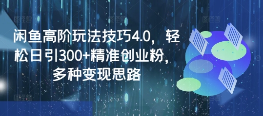 闲鱼高阶玩法技巧4.0，轻松日引300+精准创业粉，多种变现思路-21资源库