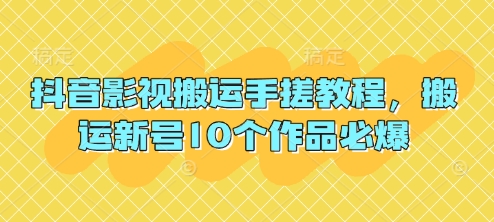 抖音影视搬运手搓教程，搬运新号10个作品必爆-21资源库