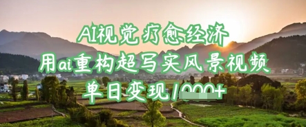 AI视觉疗愈经济：用ai重构超写实风景视频，单日变现多张-21资源库