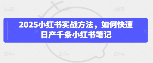 2025小红书实战方法，如何快速日产千条小红书笔记-21资源库