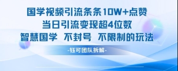 国学视频引流条条10W+点赞当日引流变现超4位数-21资源库