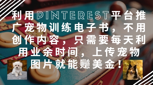 利用Pinterest平台推广宠物训练电子书，不用创作内容，只需要每天利用业余时间，上传宠物图片就能挣美金!-21资源库