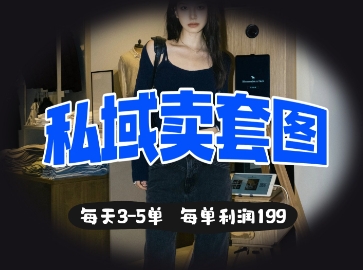 私域卖套图每天3-5单，每单利润99-21资源库