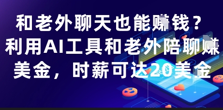 和老外聊天也能挣钱？利用AI工具和老外陪聊挣美金，时薪可达20刀-21资源库