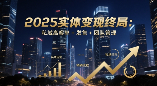 2025实体变现终局：私域高客单+发售+团队管理-21资源库