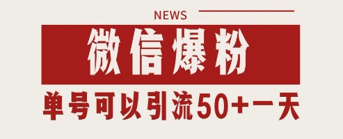 微信爆粉，私域暴力引流打法日引千粉 单号日进50+【揭秘】-21资源库