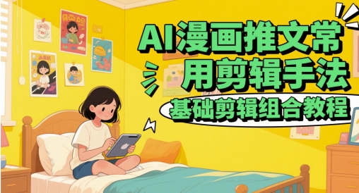 AI漫画推文常用剪辑手法，基础剪辑组合教程-21资源库