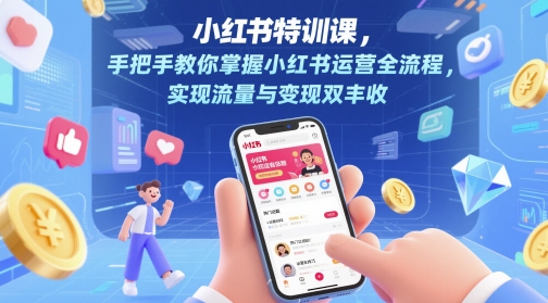 小红书特训课，手把手教你掌握小红书运营全流程，实现流量与变现双丰收-21资源库