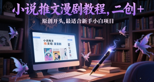 小说推文漫剧教程，二创+原创开头，最适合新手小白项目-21资源库