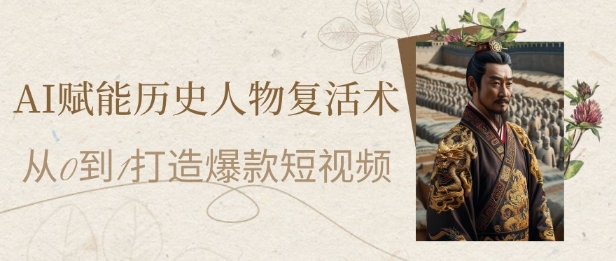 AI赋能历史人物复活术：从0到1打造爆款短视频，7天涨粉10W，小白也能月入过1W-21资源库