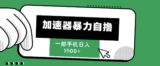 205新风口，加速器暴力自撸，单机日入1k+【揭秘】-21资源库