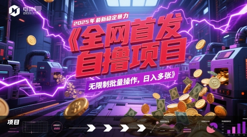 全网首发，2025年最新稳定暴力全自动自撸项目，无限制批量操作，日入多张【揭秘】-21资源库