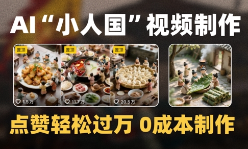 爆款1000W+播放微缩景观迷你小人国AI视频0成本制作全流程教学-21资源库