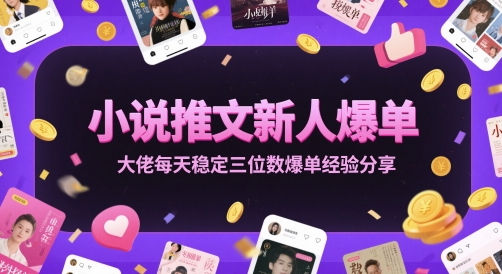 小说推文新人爆单大佬每天稳定三位数爆单经验分享-21资源库