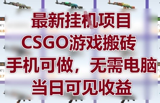 最新挂G项目，CSGO游戏搬砖，手机可做，无需电脑，当日见收益【揭秘】-21资源库