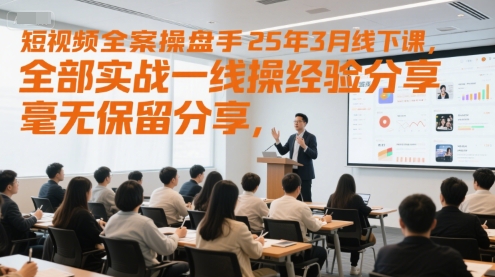 短视频全案操盘手25年3月线下课，全部实战一线操盘手经验分享，毫无保留分享，全是干货-21资源库