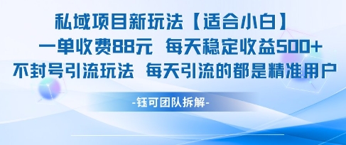 私域项目新玩法【适合小白】 一单收费88.每天稳定收益几张-21资源库