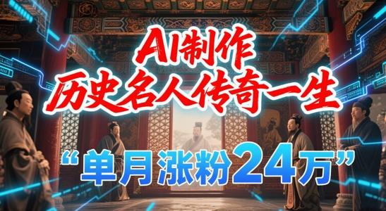 暴力起号！用AI制作历史名人传奇一生，单月涨粉24W，涨粉+变现赛道黑马来了-21资源库
