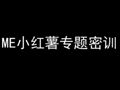 ME小红薯专题密训-小红书电商教程-21资源库