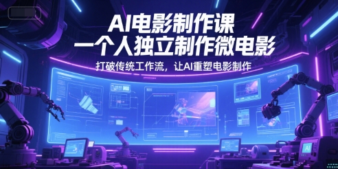 AI电影制作课，一个人独立制作微电影，打破传统工作流，让AI重塑电影制作-21资源库