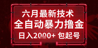 六月最新技术全自动暴力撸金，稳定日入2k+包起号，长期稳定【揭秘】-21资源库