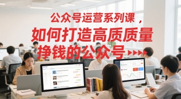 公众号运营系列课，如何打造高质量挣钱的公众号-21资源库