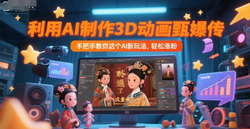 利用AI制作3D动画甄嬛传，流量爆了，手把手教你这个AI新玩法，轻松涨粉-21资源库
