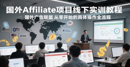 国外Affiliate项目线下实训教程，国外广告联盟从零开始的具体操作全流程-21资源库