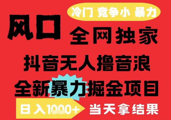 25年6月高爆抖音无人直播最新撸音浪掘金项目，解放双手小白可做，无脑日入1k+，门槛低【揭秘】-21资源库