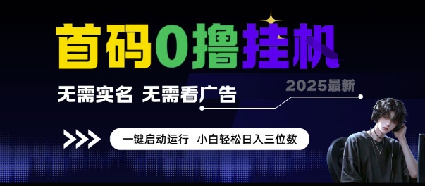 首码0撸挂G项目，无需实名无需看广告 一键启动运行，小白轻松日入三位数【揭秘】-21资源库