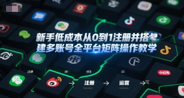 新手低成本从0到1注册并搭建多账号全平台矩阵操作教学，手机号-邮箱-IP-工具-21资源库