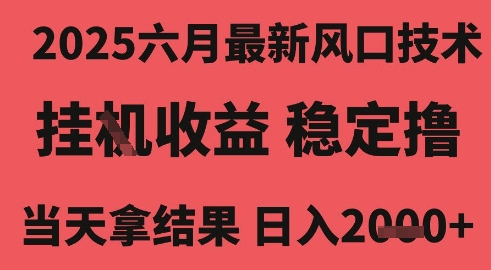 2025六月最新风口技术，无人挂G撸礼物，长期稳定 一个小时收益2k+，小白当天拿结果【揭秘】-21资源库