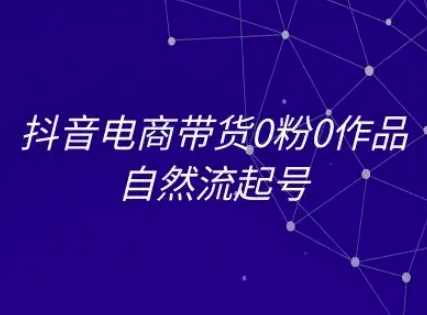 抖音电商带货0粉0作品自然流起号，抖音电商教程-21资源库