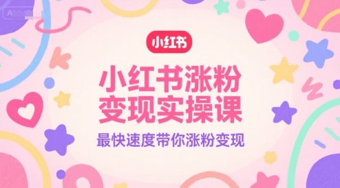 小红书涨粉变现实操课，最快速度带你涨粉变现-21资源库