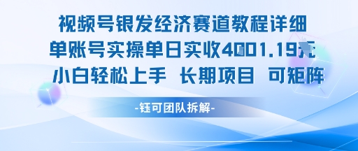 视频号银发经济赛道单账号实操单日实收1k+，小白轻松上手长期项目-21资源库