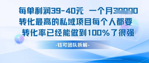 每单利润40一个月7k+转化最高的私域项目，每个人都要的产品转化率已经能做到100%-21资源库