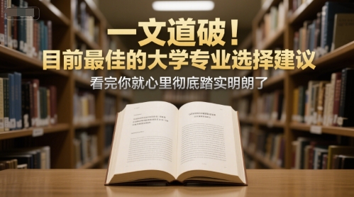 付费文章：一文道破！目前最佳的大学专业选择建议，看完你就心里彻底踏实明朗了-21资源库